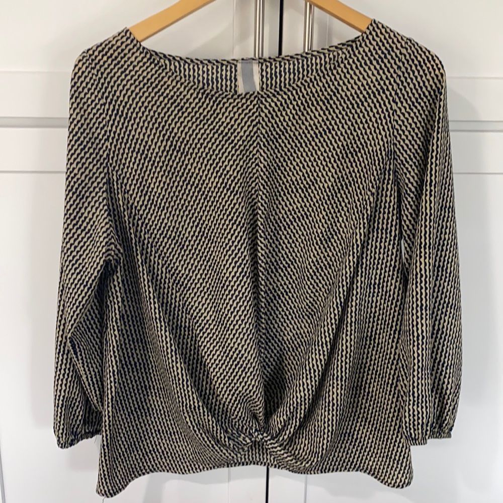 Boutique Navy & Tan Top